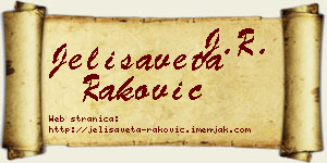 Jelisaveta Raković vizit kartica